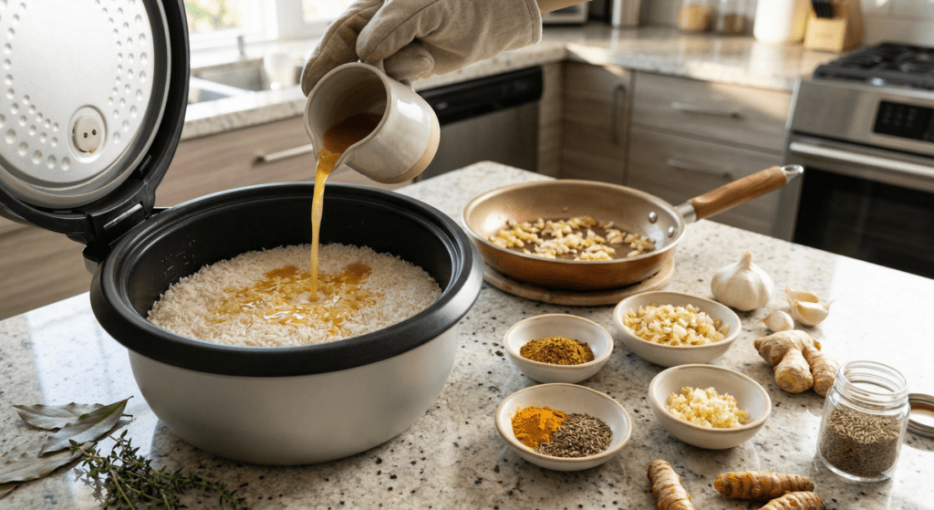 Adding Flavors to Make Flavored Rice in a Rice Cooker