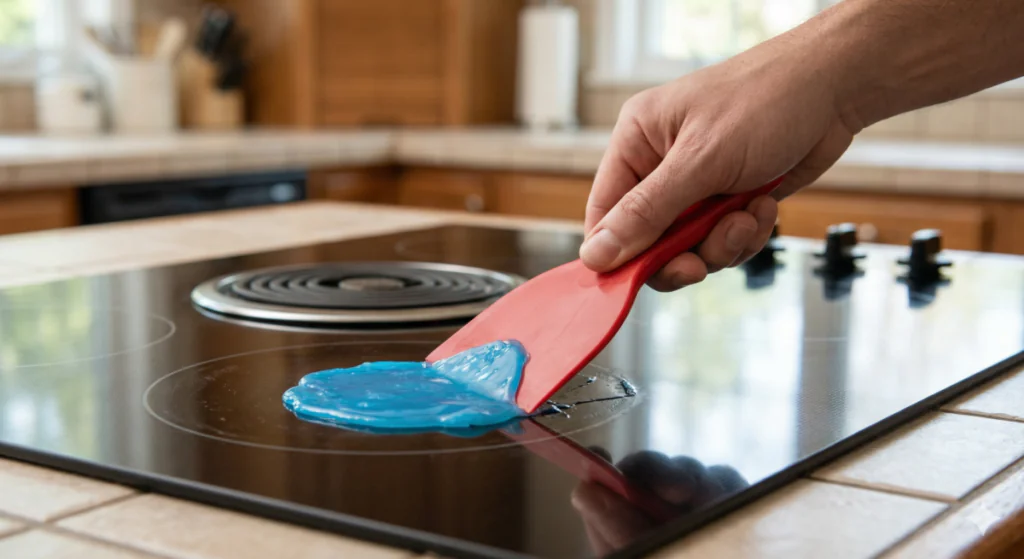 Plastic Scraper to Get Melted Plastic off My Stove Burner