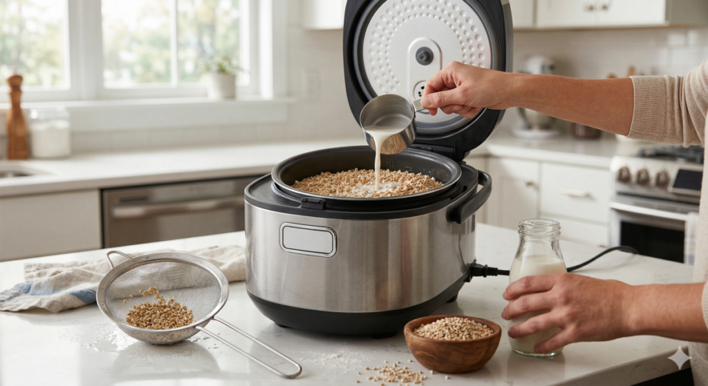 Setting The Rice Cooker to Cook Steel Cut Oatmeal