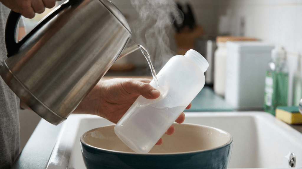 Using Hot Water To Remove Dents from your water bottle