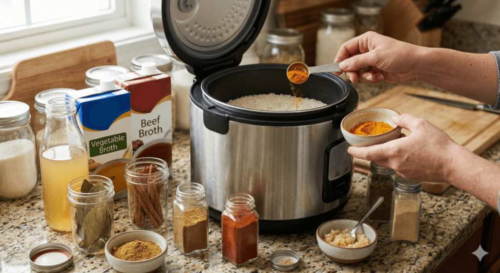 Adding Broth Or Spices