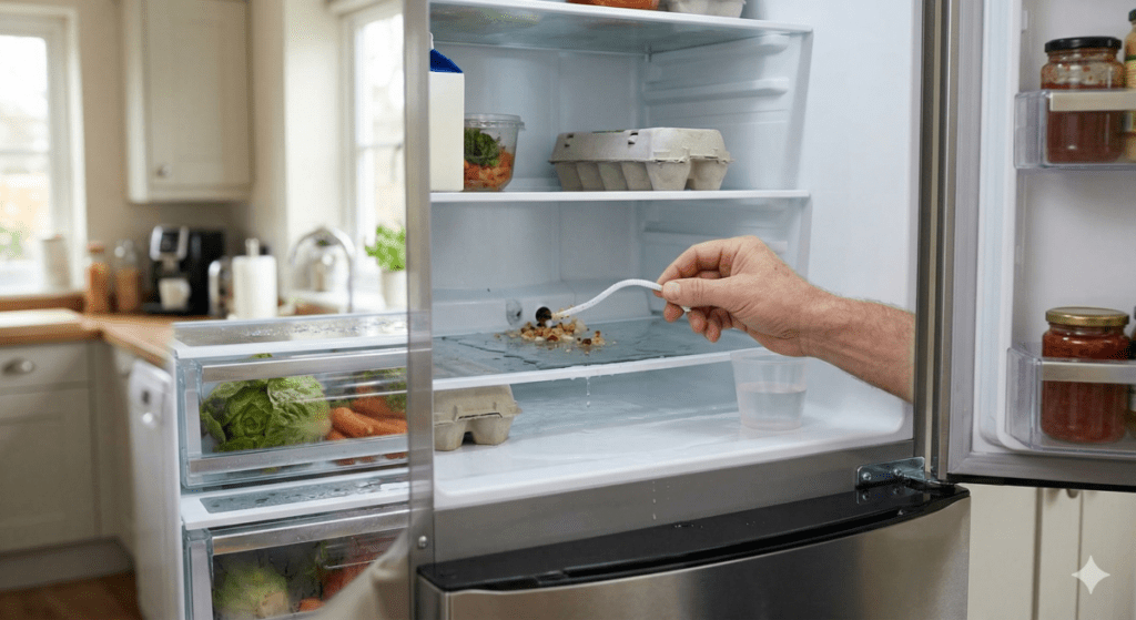 Clogged Defrost Drain of Refrigerator
