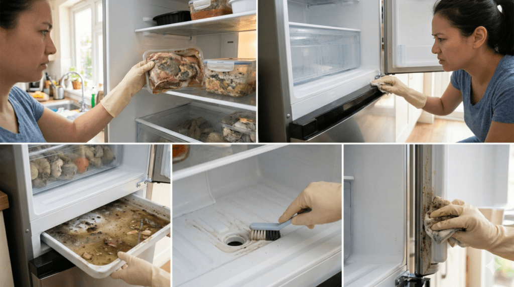 Identify The Source to Get Rid of Rotten Meat Smell in Refrigerator