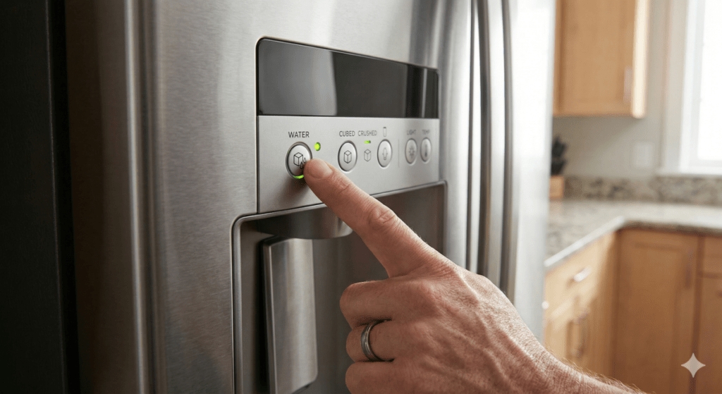 Press The Ice Maker Button