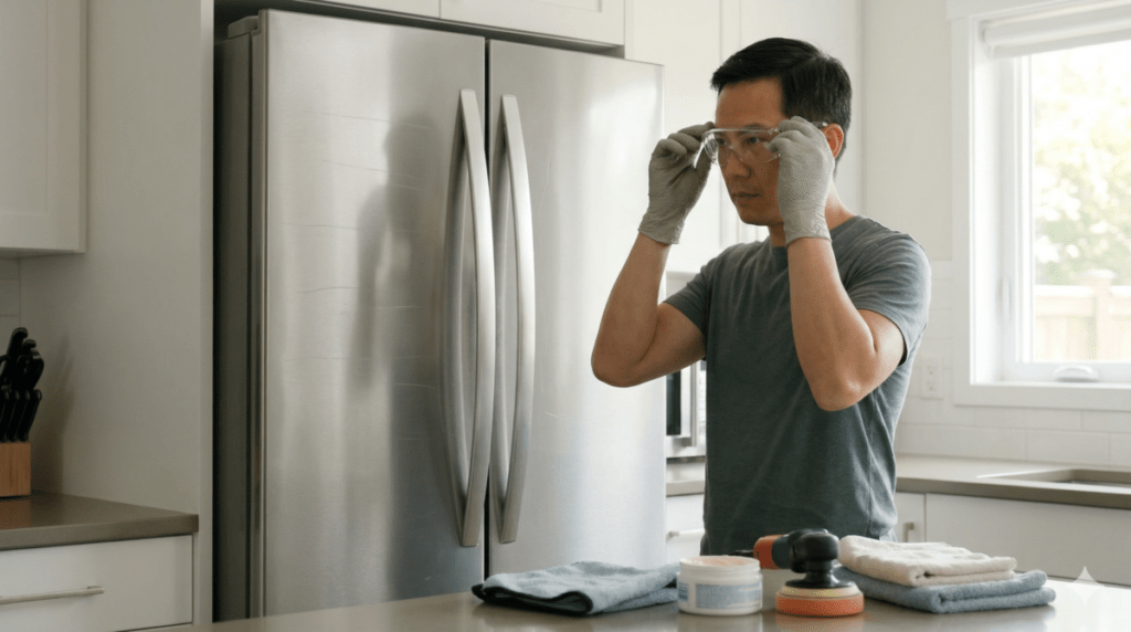 Protective Gear to Get Scratches off of Stainless Steel Refrigerator