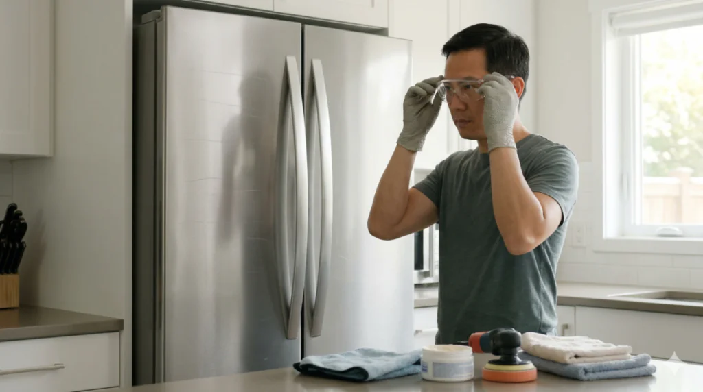 Protective Gear to Get Scratches off of Stainless Steel Refrigerator
