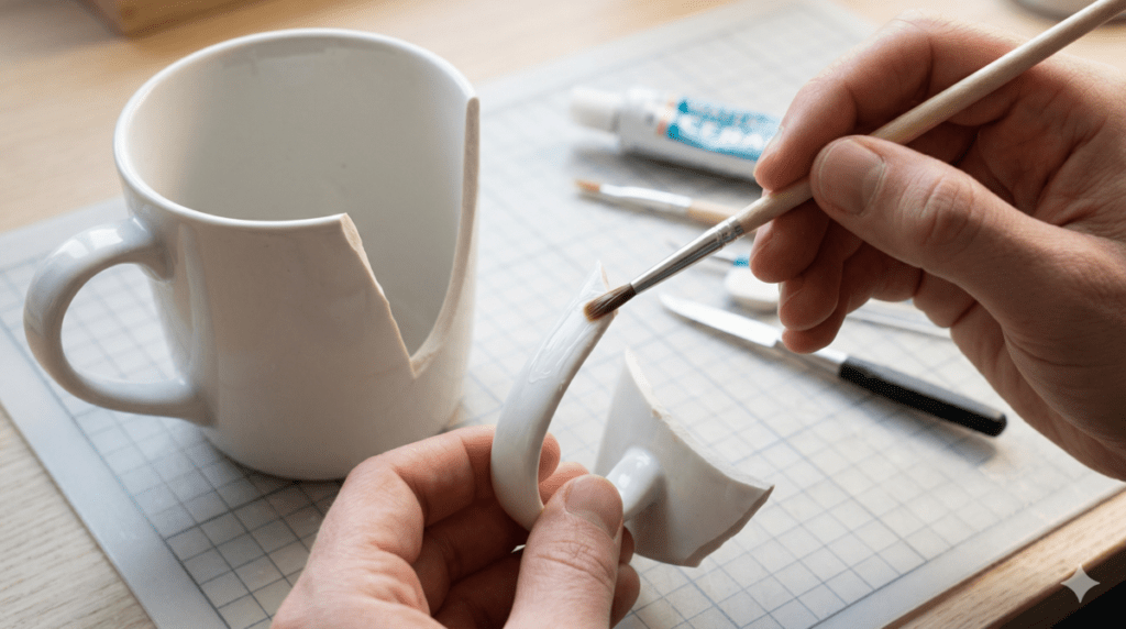 Step-by-step Fixing a ceramic mug handle