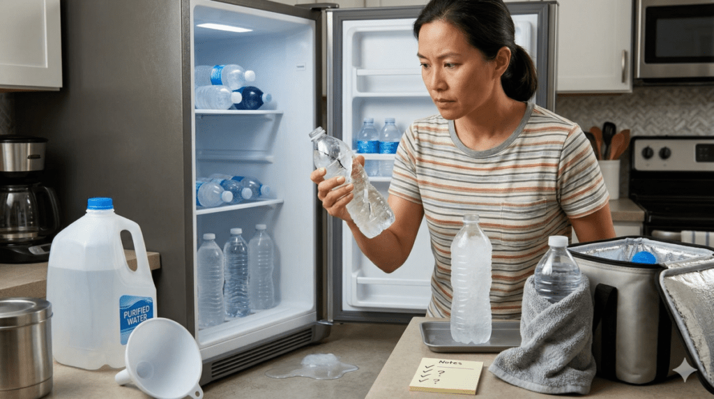 problems when making soft ice in a water bottle